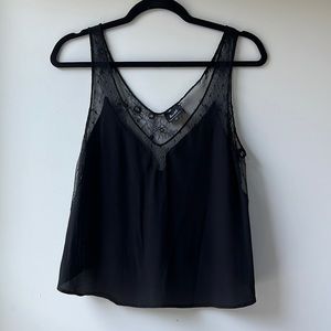 🧡 Bardot Black Lace Tank Top